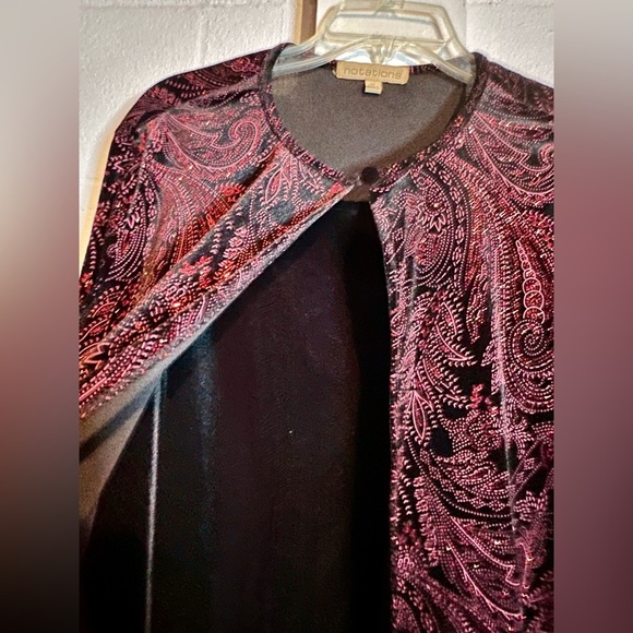 Notations Womens Top Layered 2-in-1 Long Sleeve Shirt Metallic Look Blouse XL - Picture 4 of 9